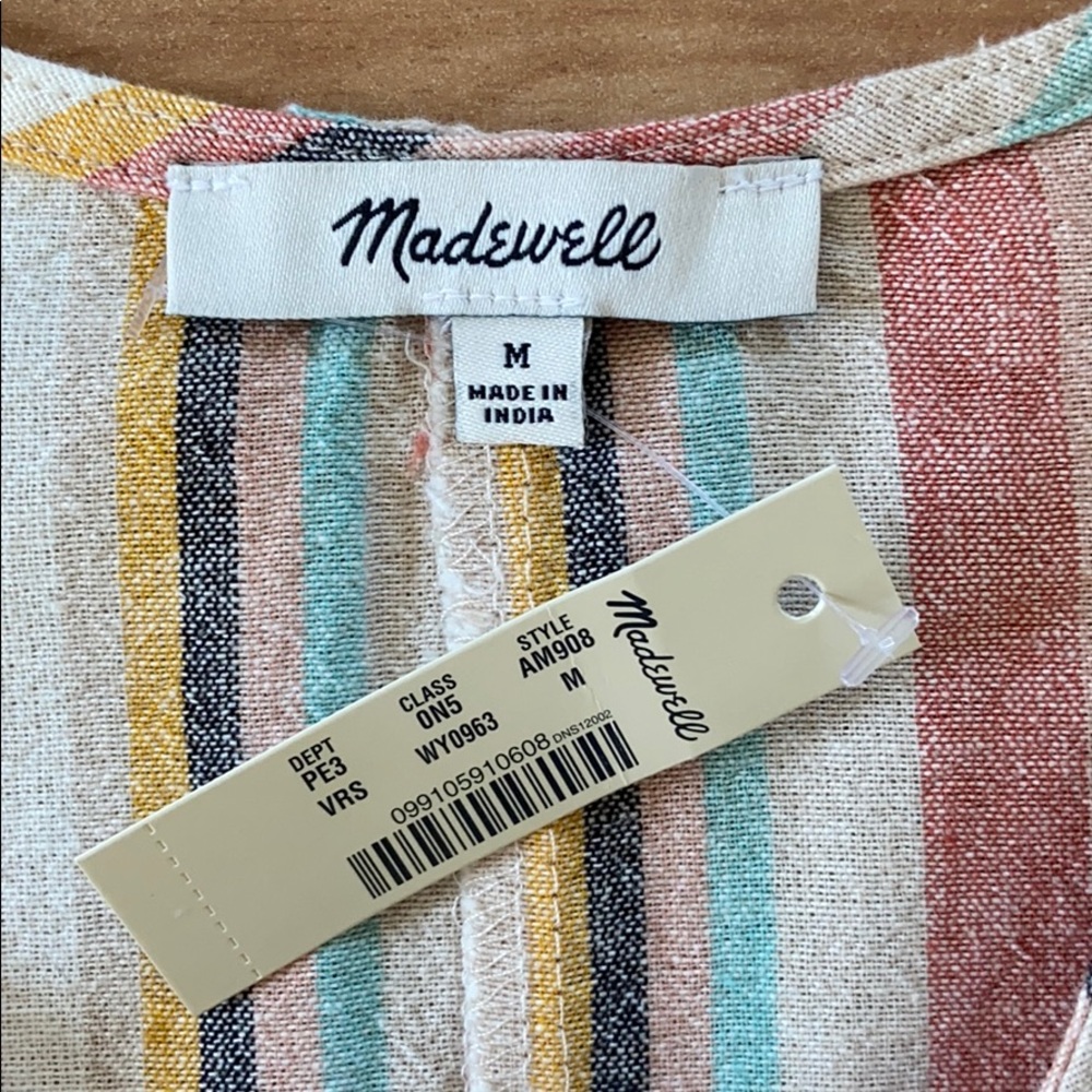 Madewell Cover-Up Romper in Rainbow Stripe - Picture 7 of 12